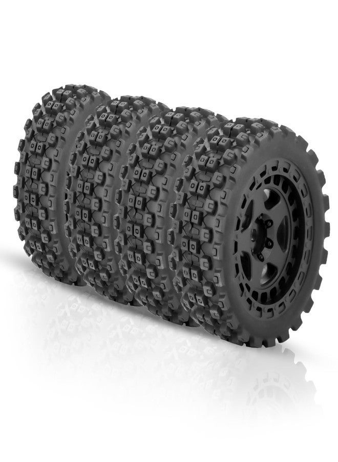 POLANTA 4Pcs RC Buggy Wheels and Tires Set for 1/18 Typhon Grom RC Crawler Car Upgrade Part(Black) - Image 5